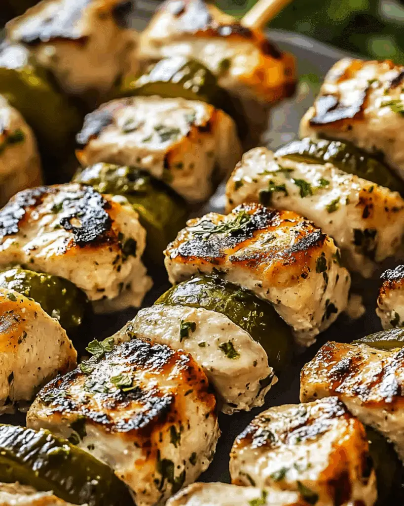 Easy Dill Pickle Ranch Chicken Skewers