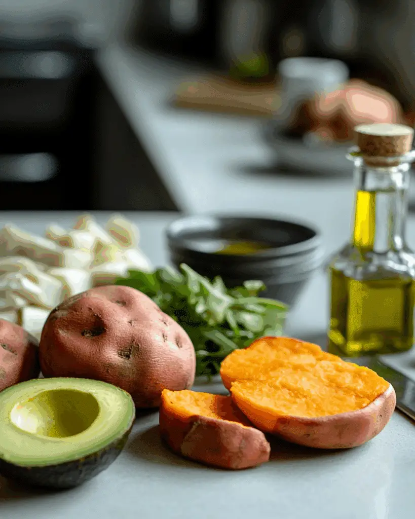 Roasted Chicken Sweet Potato Rice Bowl