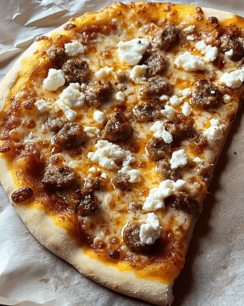 hot sausage feta honey pizza