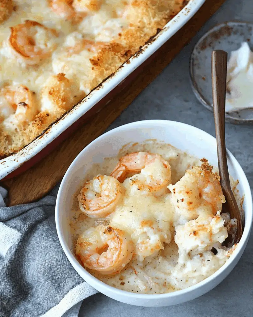 Keto Garlic Shrimp Au Gratin