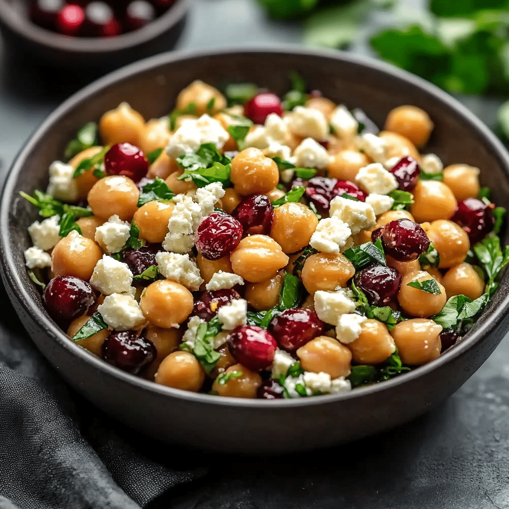 Feta and Cranberry Chickpeas