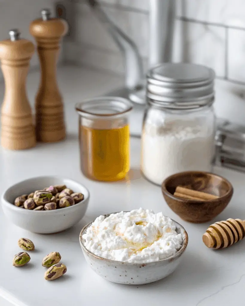 Easy Ricotta Pistachio Honey Bites