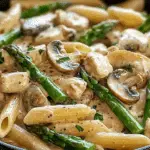 Creamy Mushroom Asparagus Chicken Penne