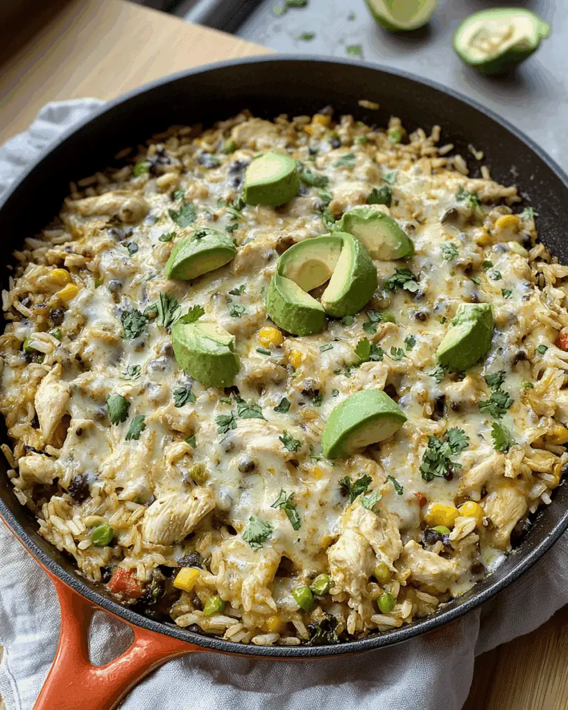 Salsa Verde Chicken Rice Skillet