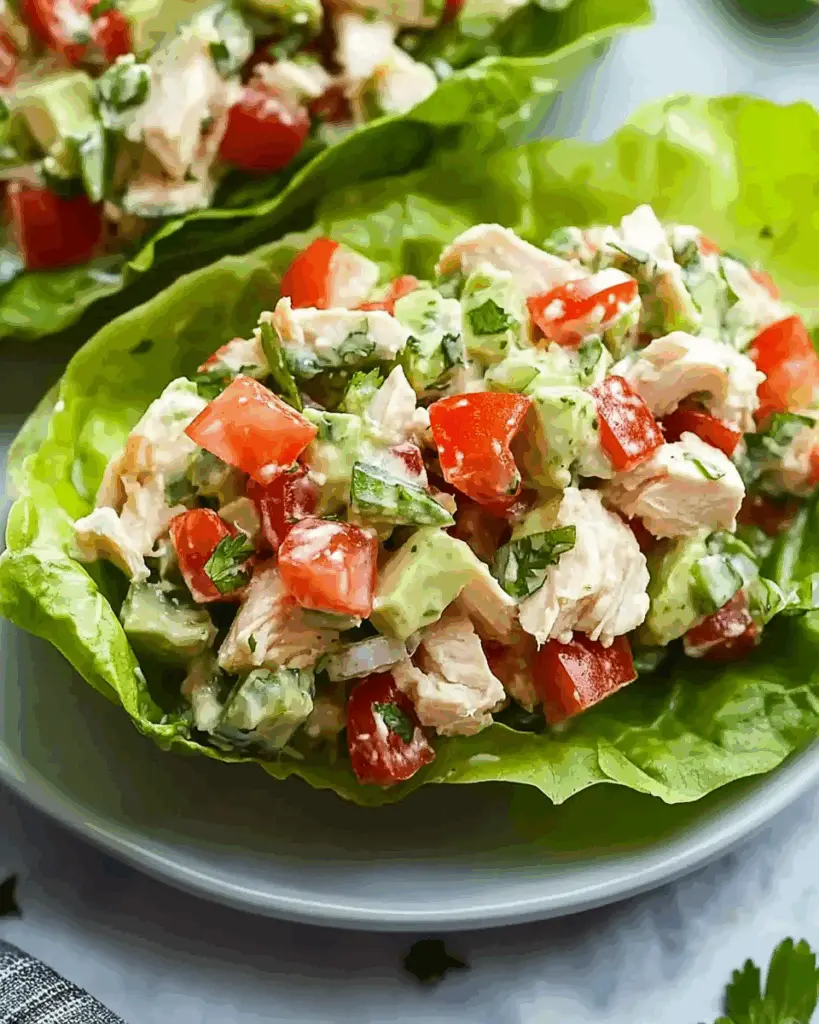 BLT Chicken Salad Lettuce Wraps