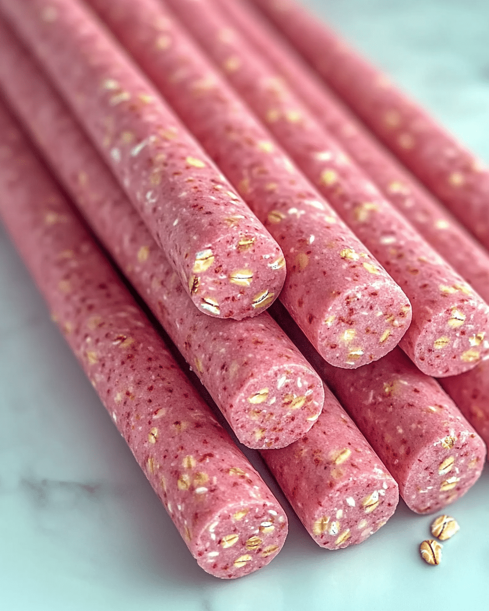 Curated visual reference: Easy Strawberry Oat Smoothie Sticks For Dogs Photo Inspiration
