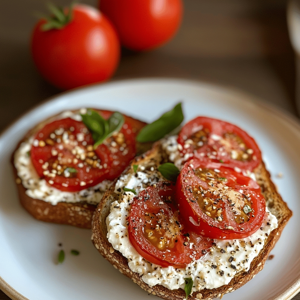cottage cheese and tomato toast