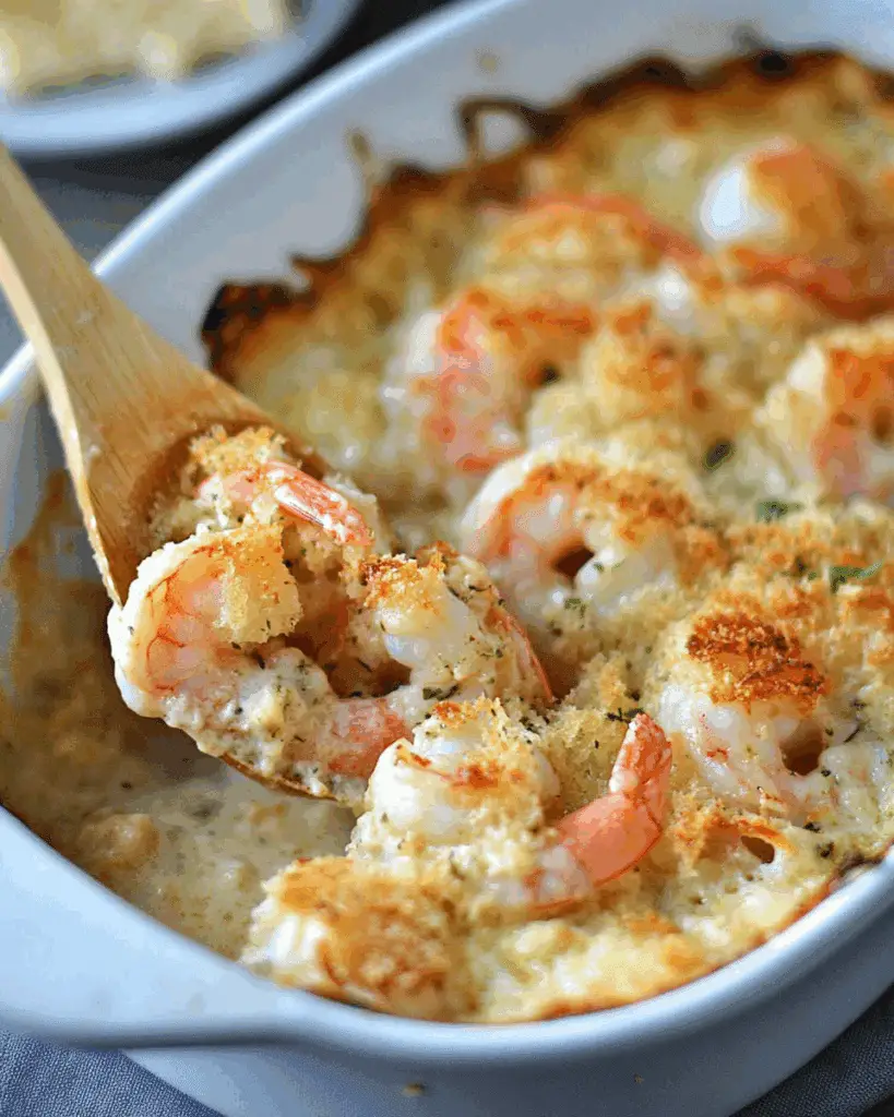 Keto Garlic Shrimp Au Gratin 