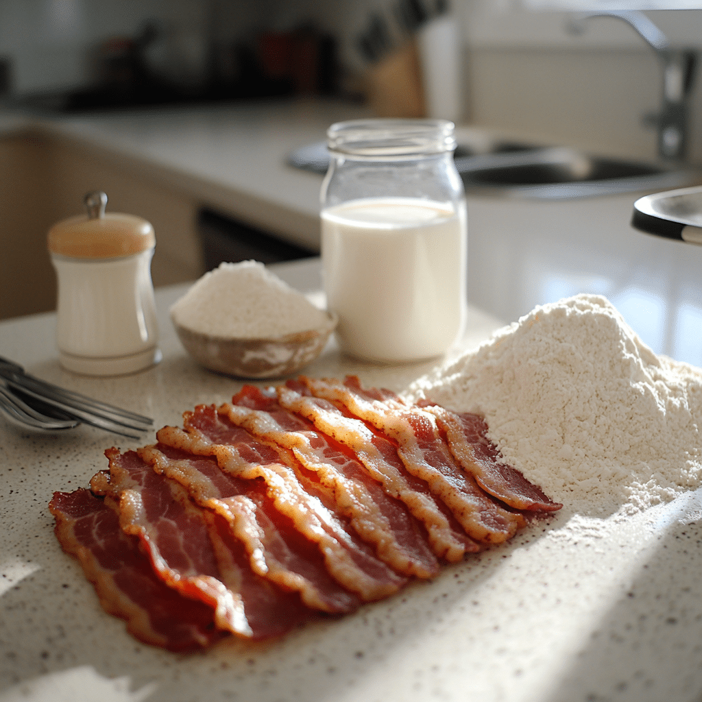 Corn and Candied Bacon Pancakes