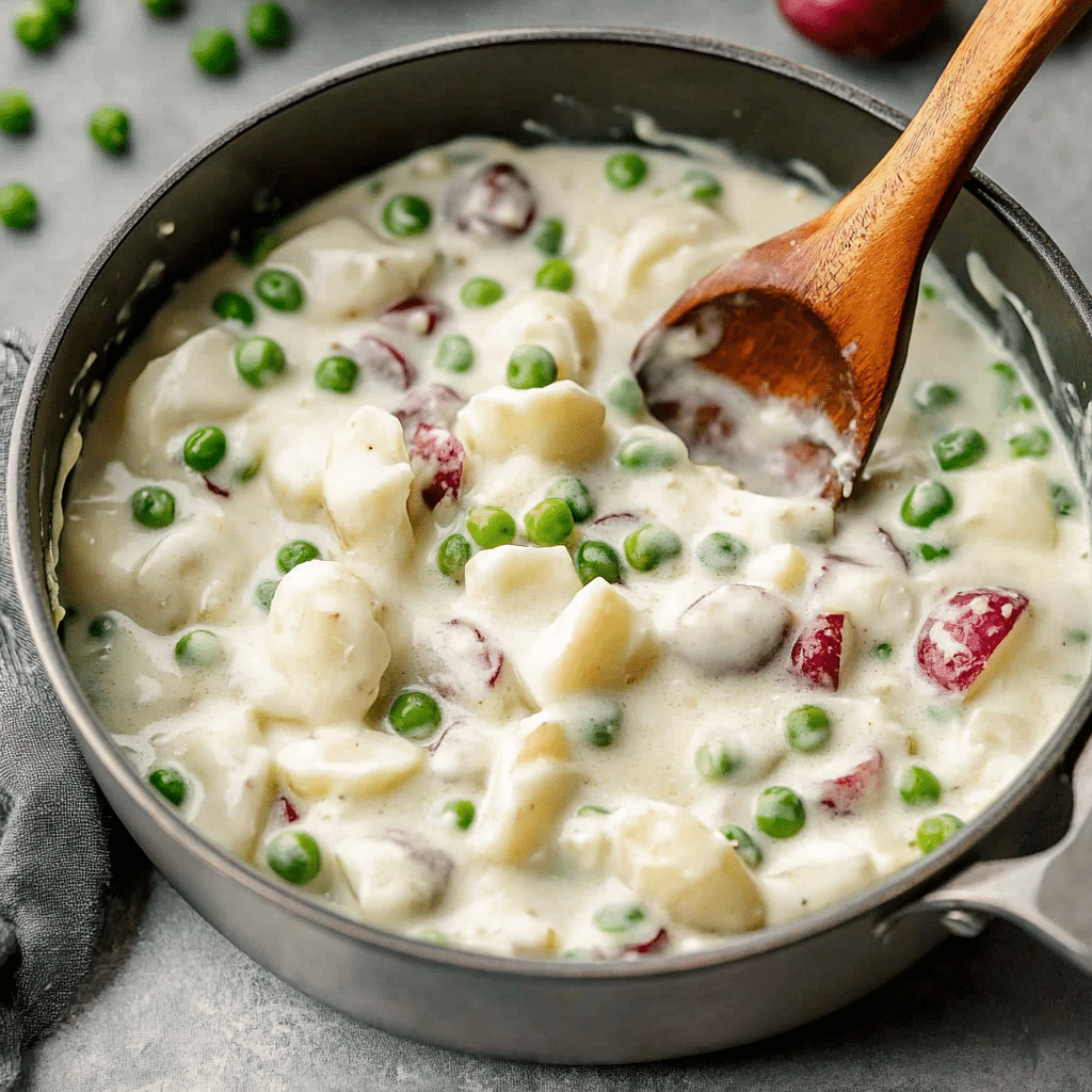 Creamy Red Potatoes and Peas