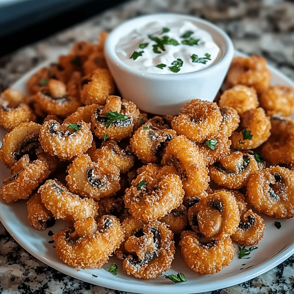 Crispy Fried Mushrooms with Cool Ranch Dip