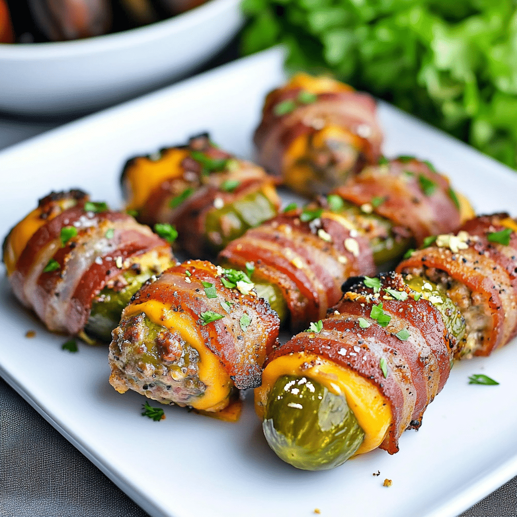 Keto Bacon Wrapped Cheeseburger Pickle Poppers