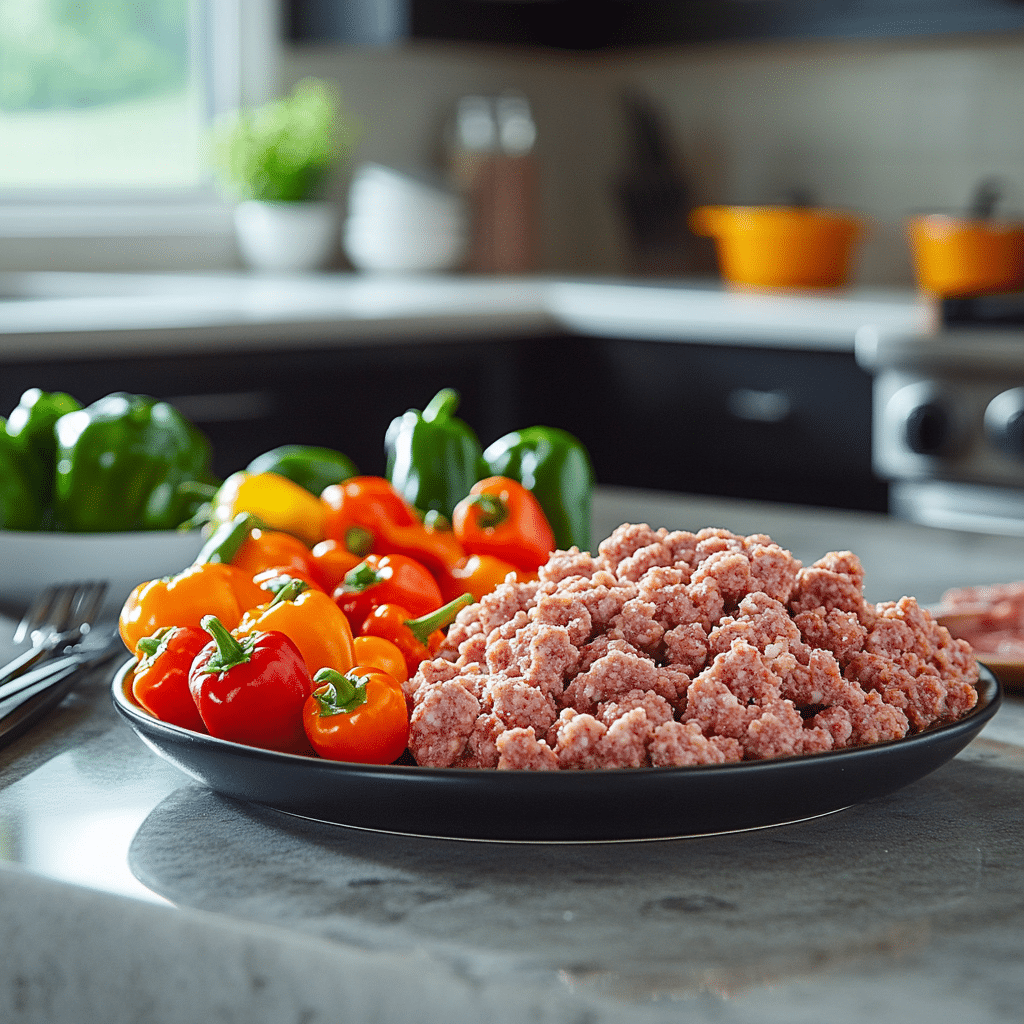 Crockpot Sausage Stuffed Mini Sweet Peppers