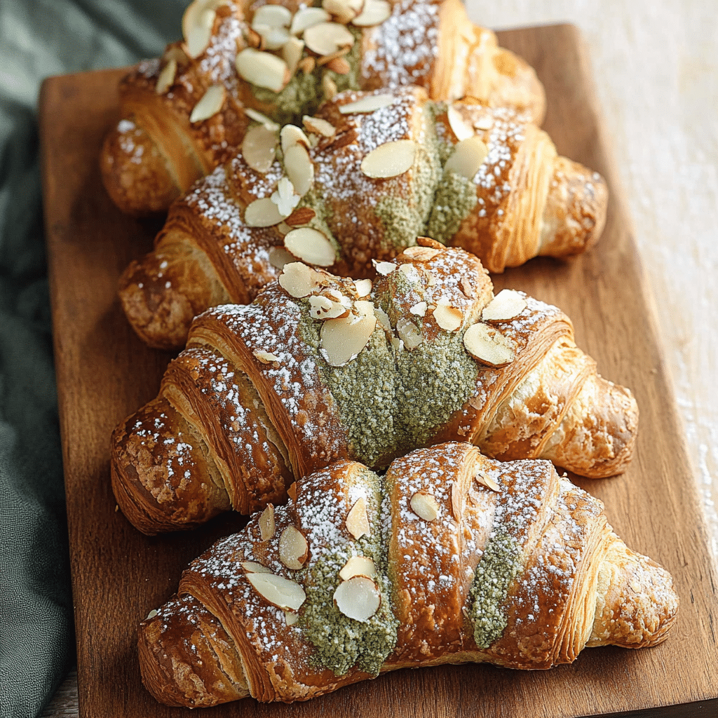 Matcha Almond Croissants