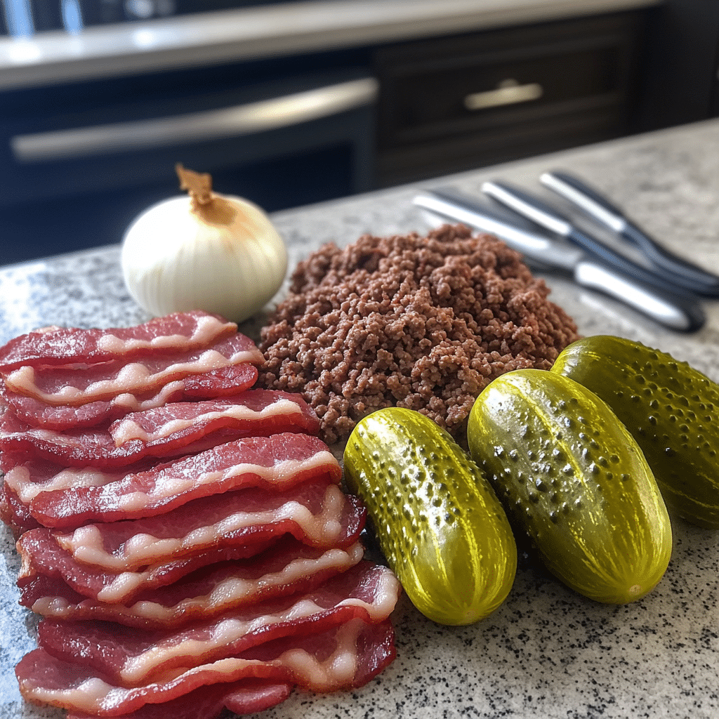 Keto Bacon Wrapped Cheeseburger Pickle Poppers