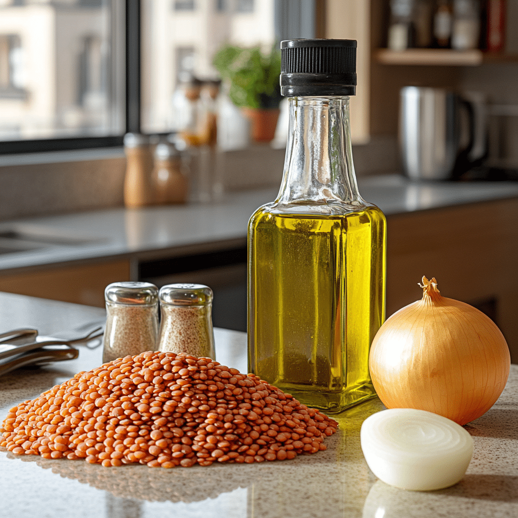 Creamy Red Lentil Lemon Soup
