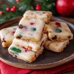 Glazed Fruitcake Shortbread Cookies