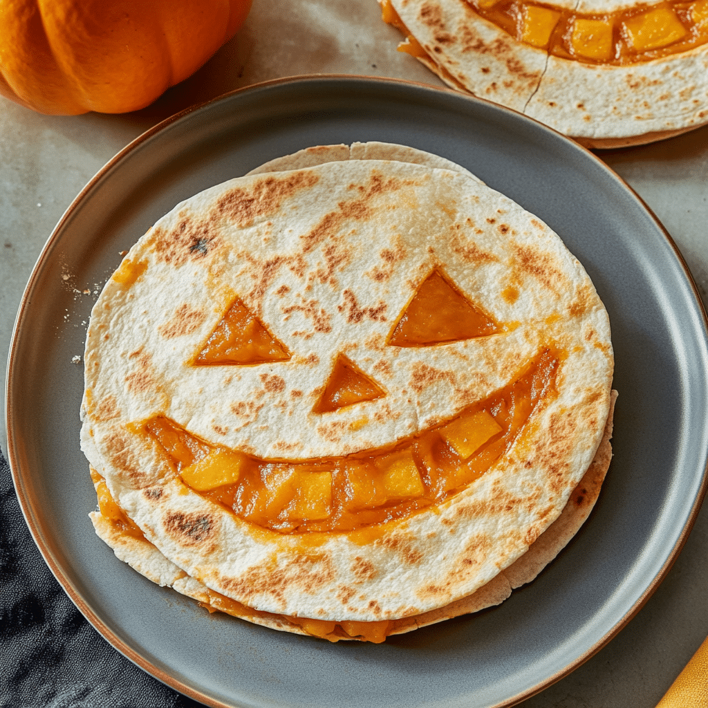 Jack O Lantern Quesadillas