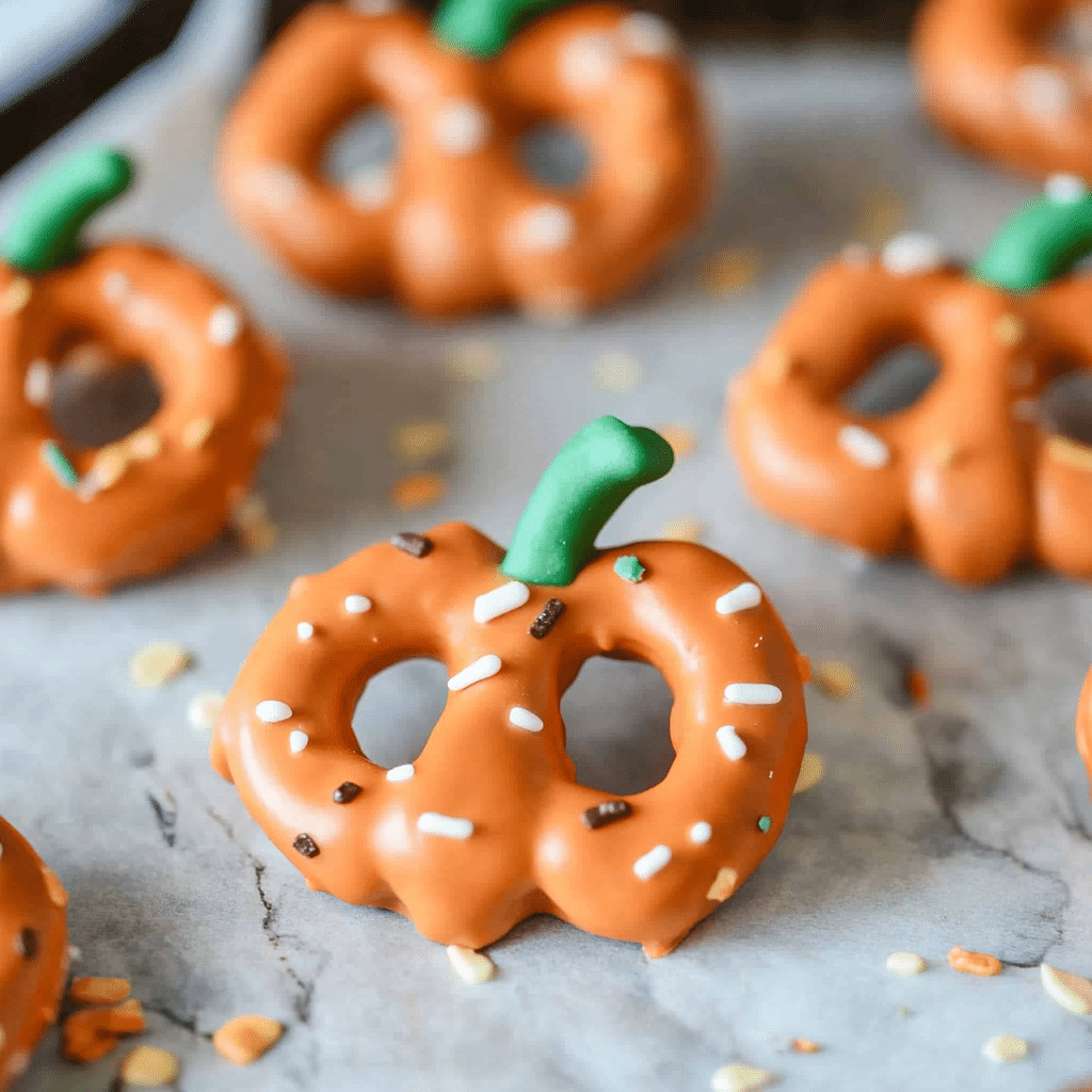 Mini Pretzel Pumpkins