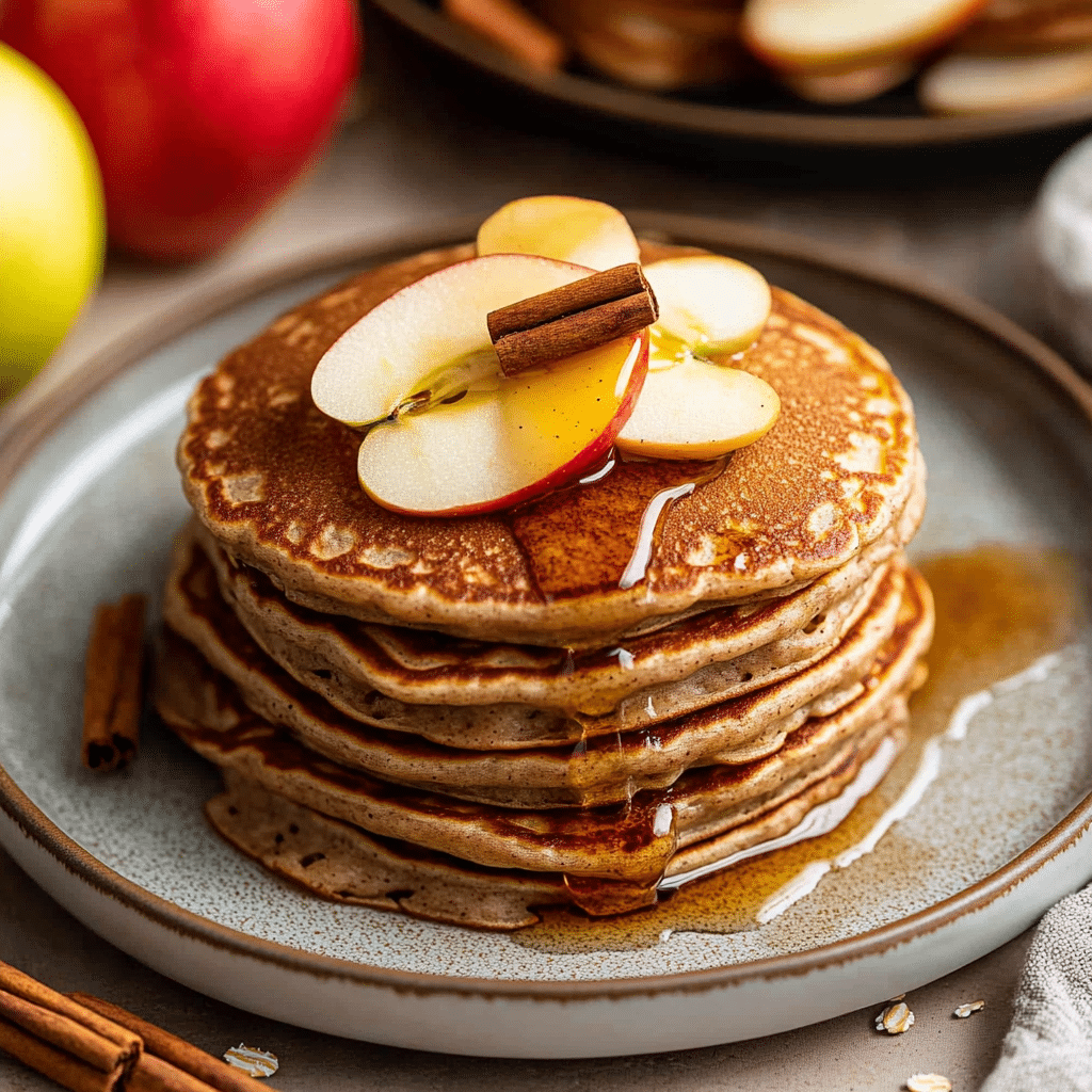 Apple Cinnamon Oatmeal Pancakes