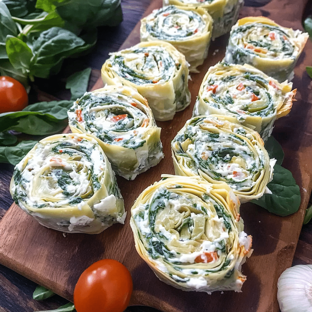 Spinach Artichoke Dip Pinwheels