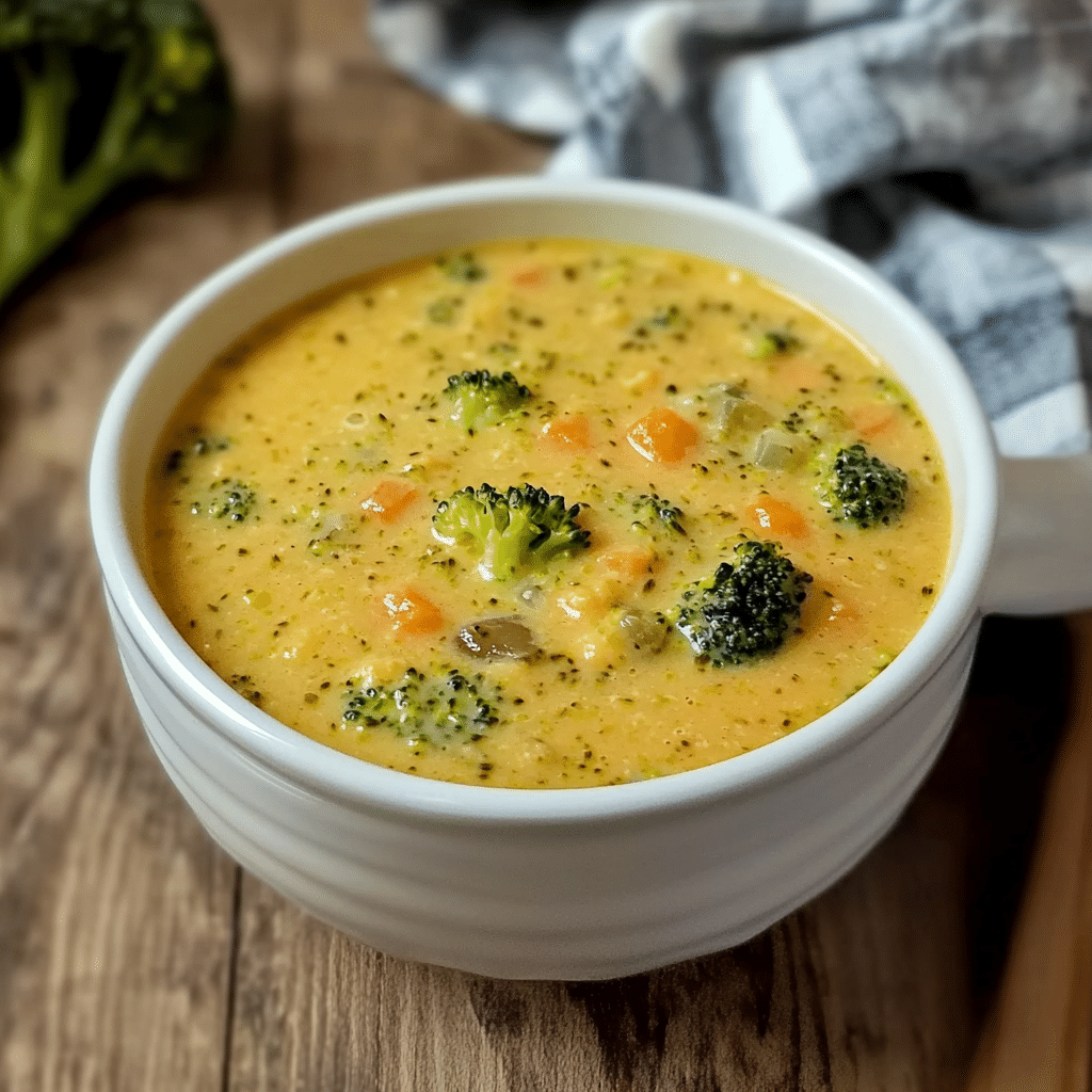 High Protein Broccoli Cheddar Soup