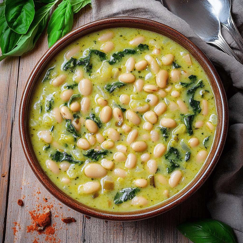 White Bean Pesto Soup