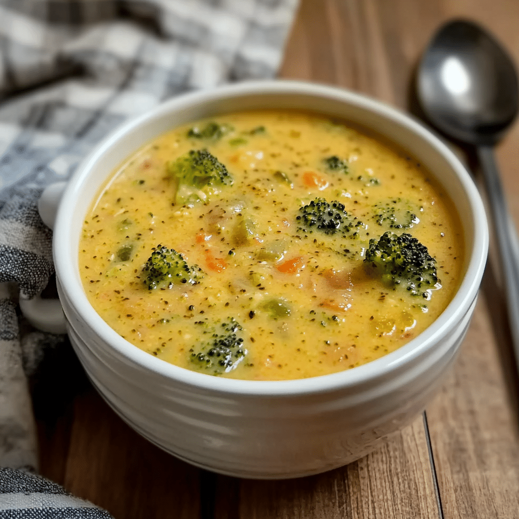 High Protein Broccoli Cheddar Soup