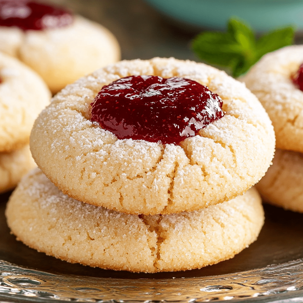 Raspberry Jam Amaretti Cookies