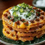 Cheddar Jalapeño Cornbread Waffles