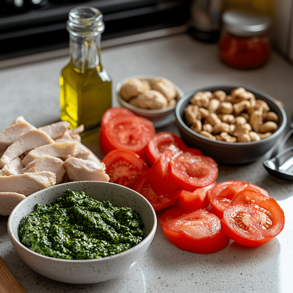 Chicken pesto flatbread