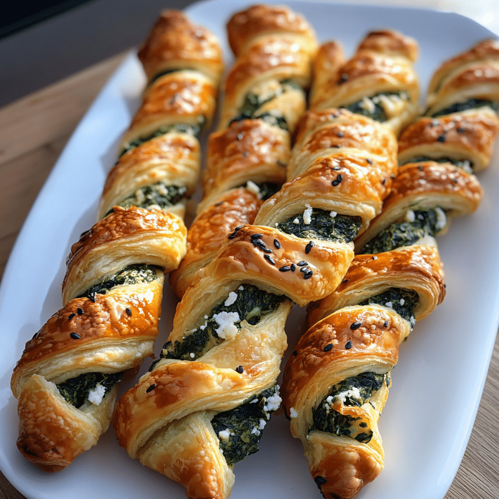 spinach feta puff pastry twists