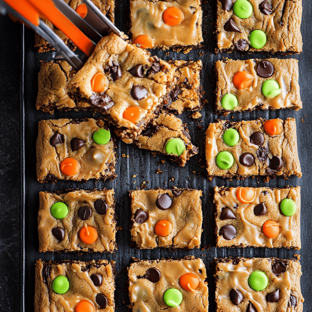 M&Ms Halloween Cookie Bars