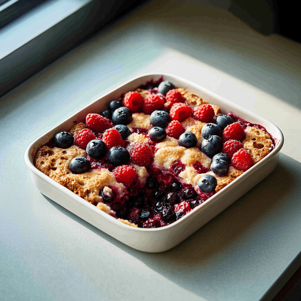 High Protein Triple Berry Bake