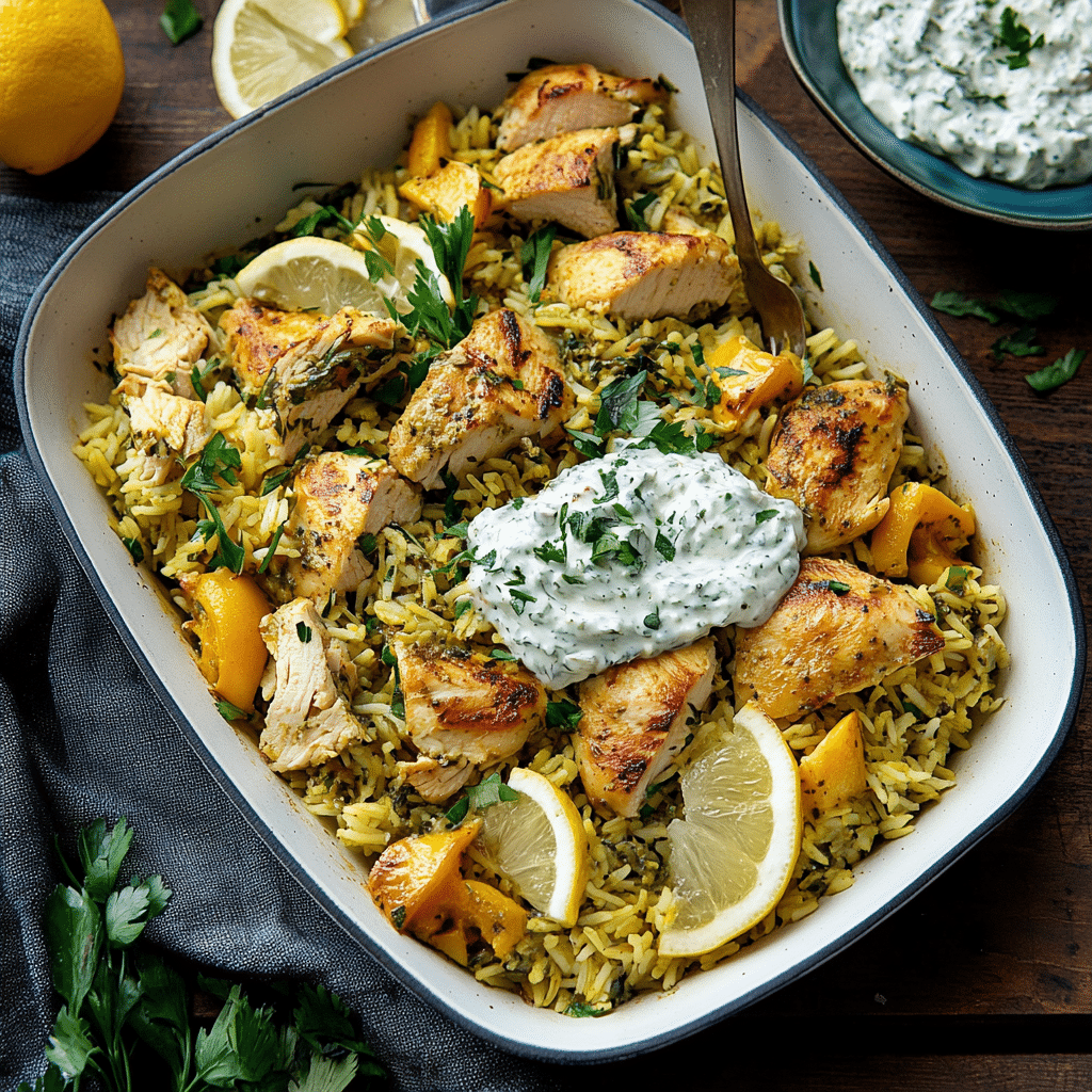 Chicken Tzatziki Dump Bake