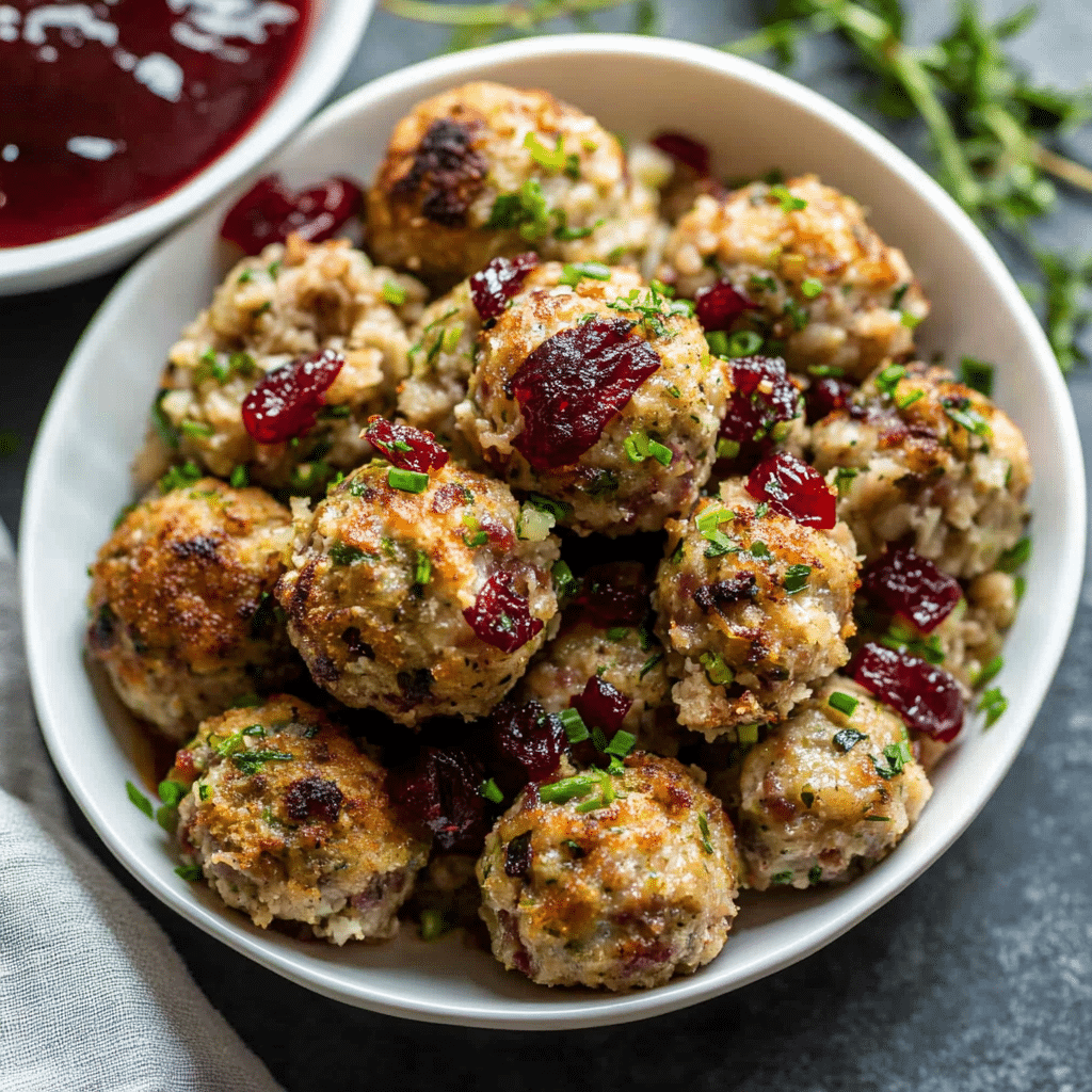 Turkey Stuffing Meatballs