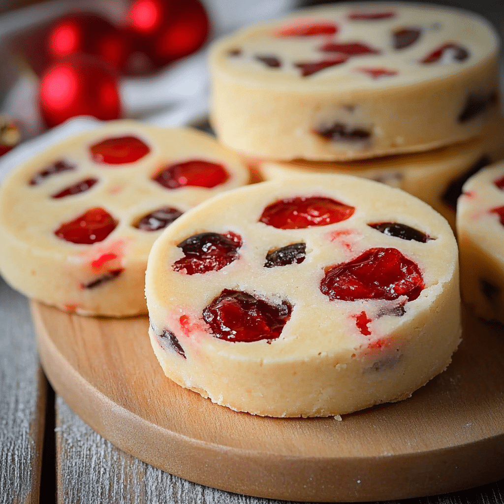 Maraschino Cherry Shortbread Cookies