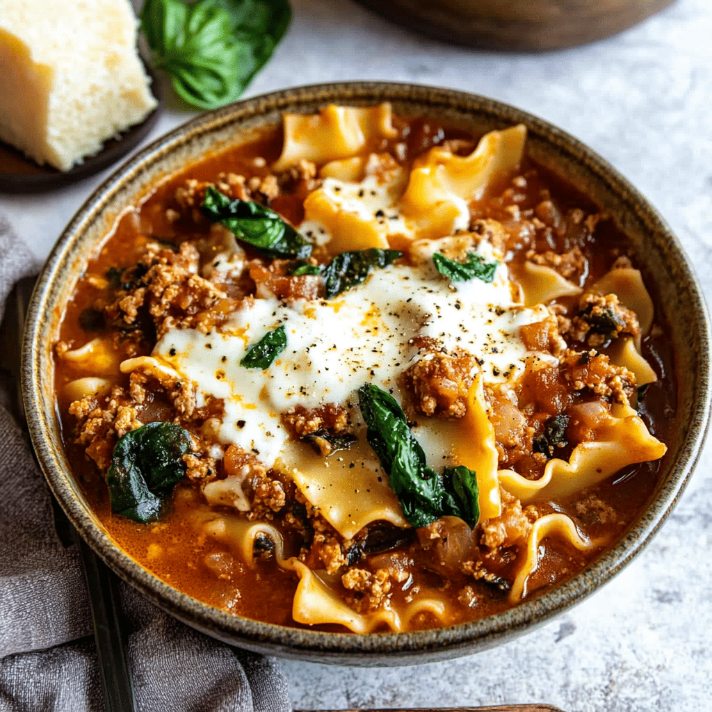 One Pot Lasagna Soup