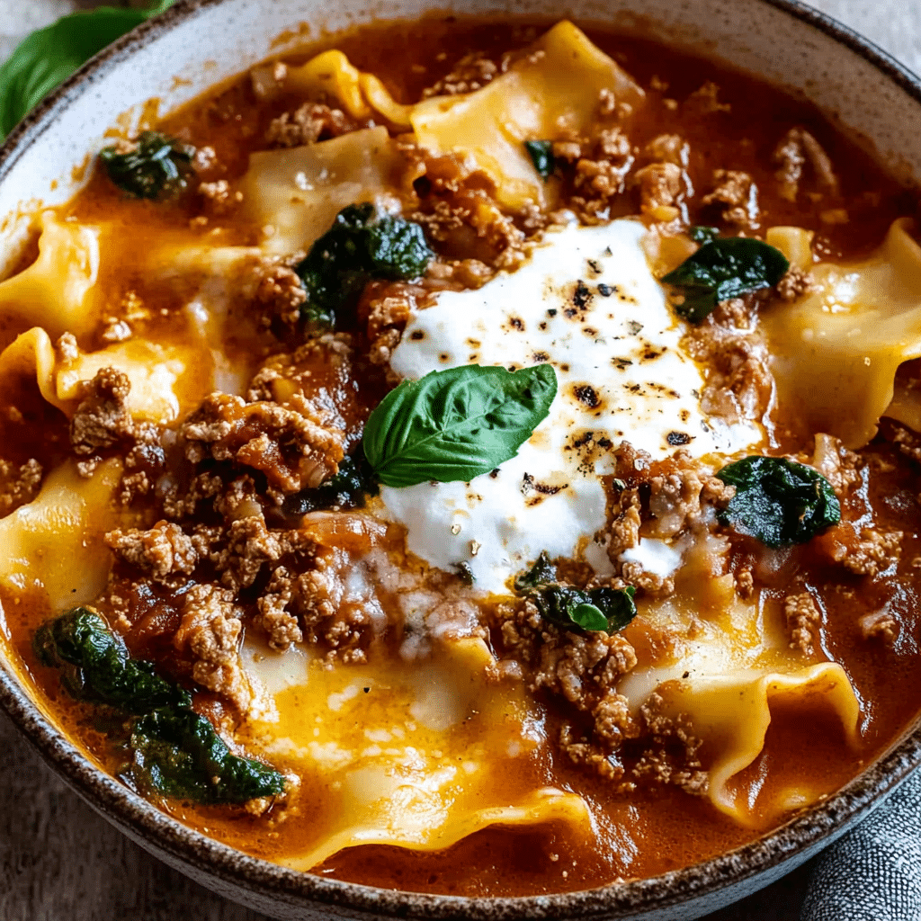One Pot Lasagna Soup