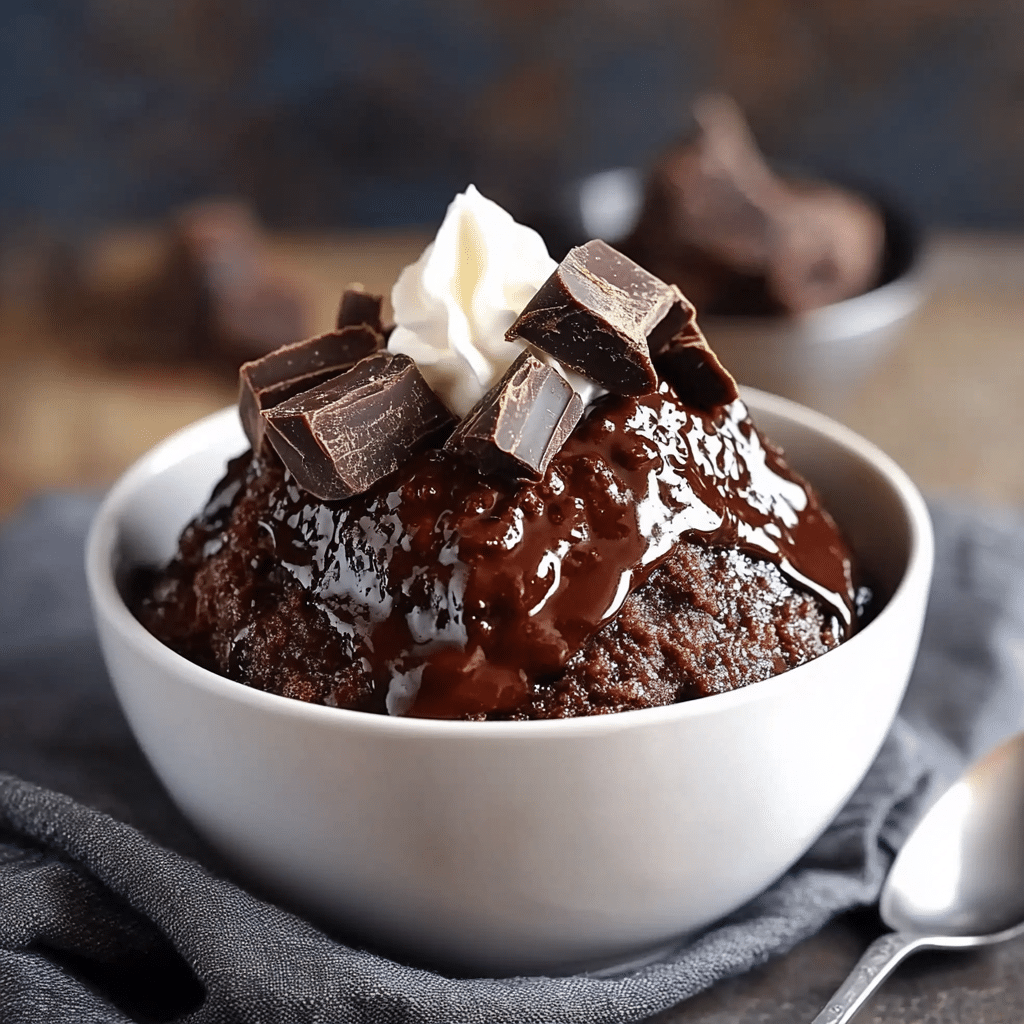 slow cooker chocolate lava brownie pudding