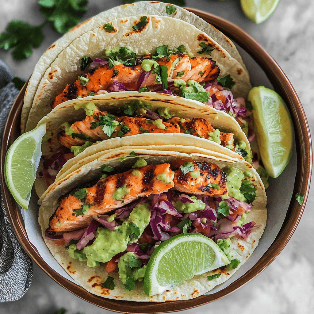 air fryer salmon tacos