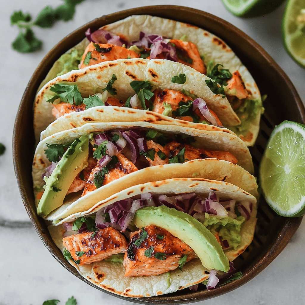 air fryer salmon tacos