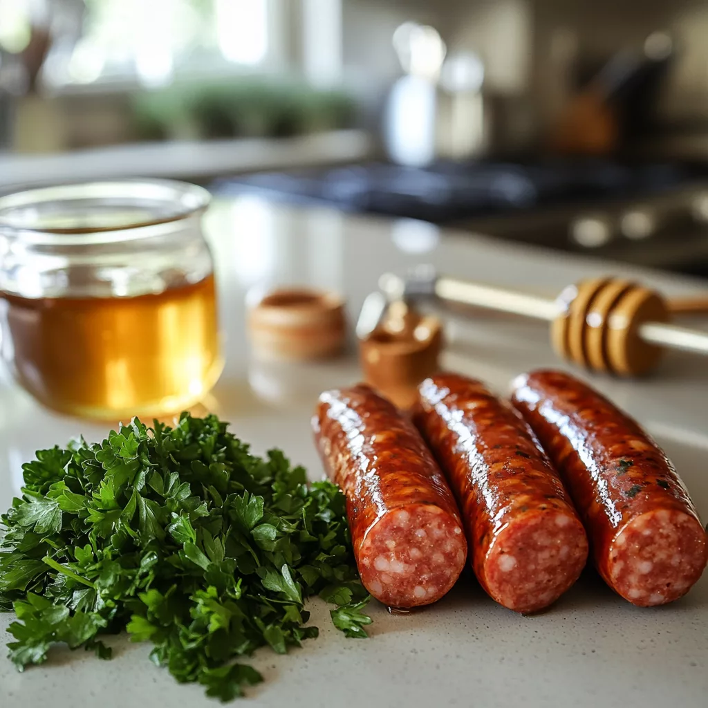 Mustard Hasselback Kielbasa Bites