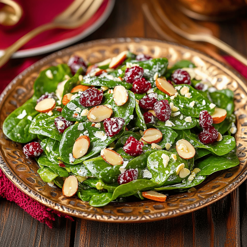 Cranberry Almond Spinach Salad