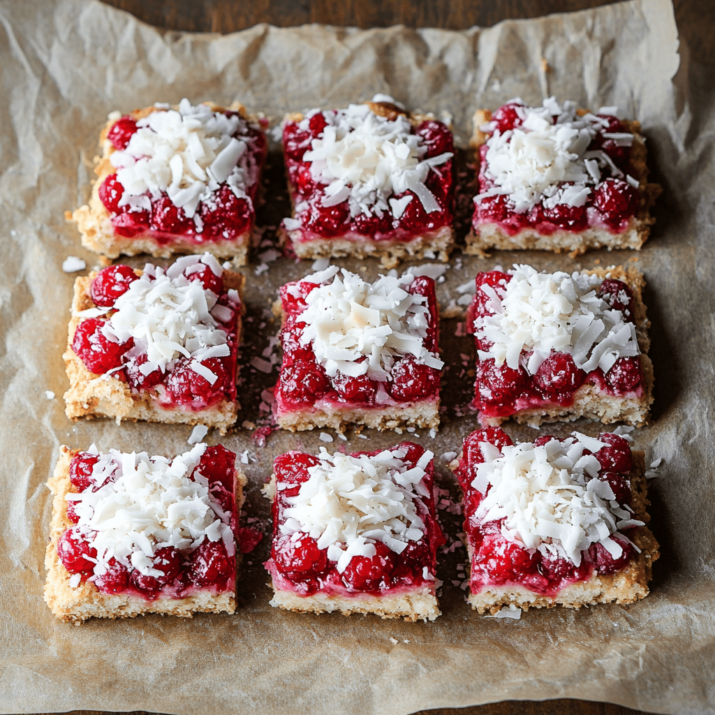  raspberry coconut bars
