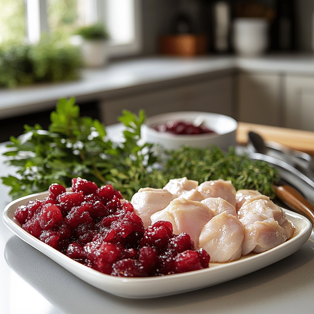 Brie Cranberry and Chicken Pizza