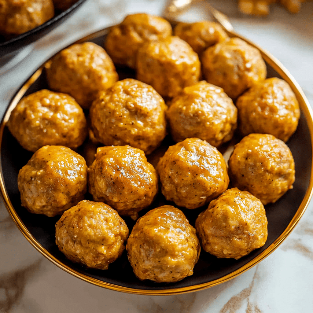 Pumpkin Chicken Meatballs in Sage Cream Sauce