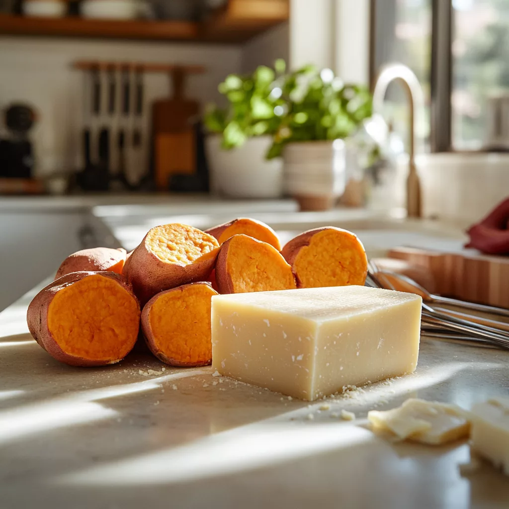 Garlic Parmesan Sweet Potato Wedges