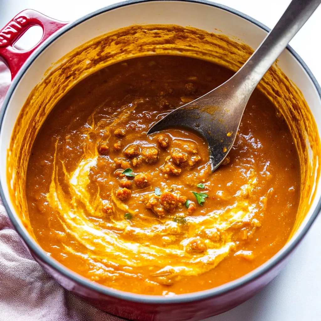 Spicy Chorizo Pumpkin Soup