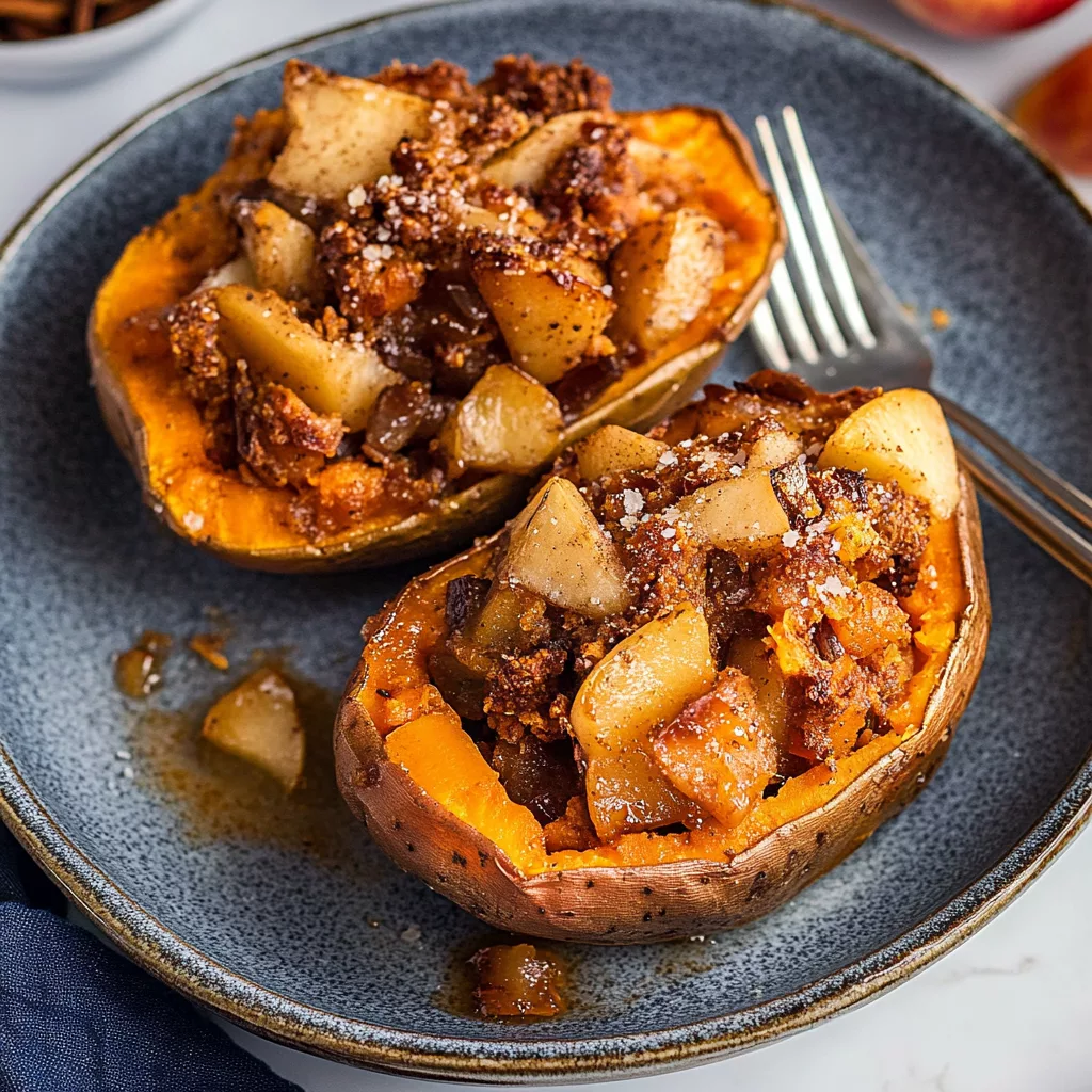 Apple Spiced Stuffed Sweet Potatoes